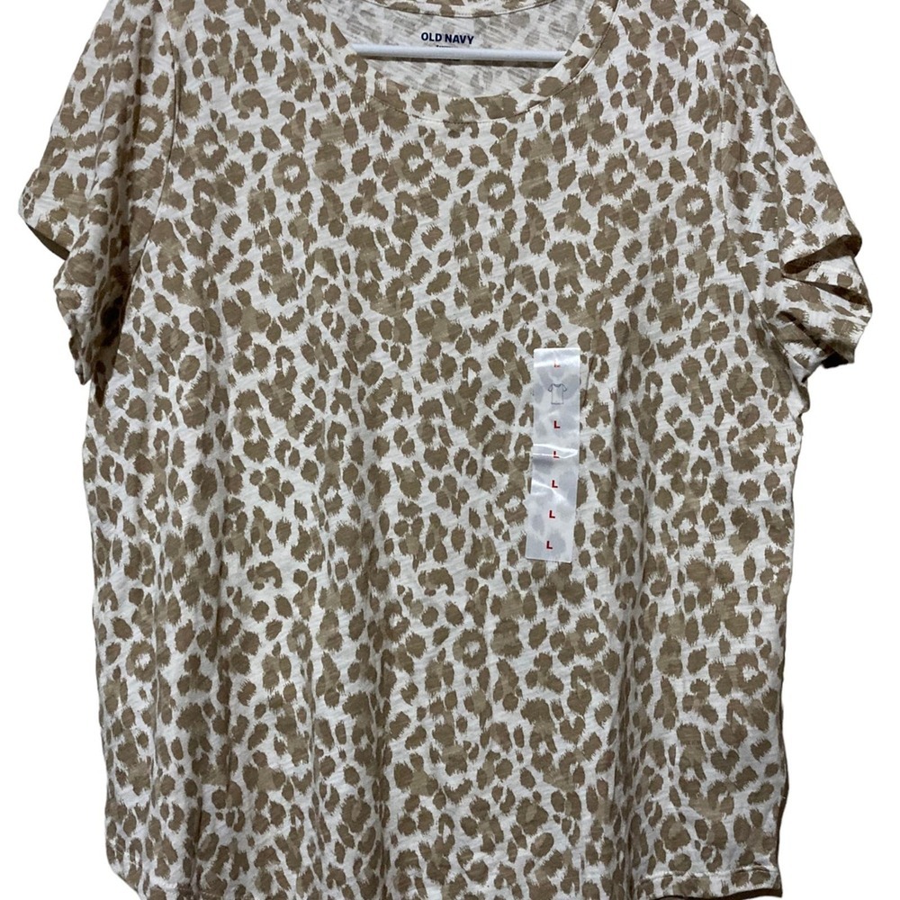 Short Sleeve Luxe Animal Printβ T-Shirt Large NWT